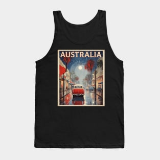 Australia Rainy Night Beach Vintage Travel Poster Tourism Tank Top